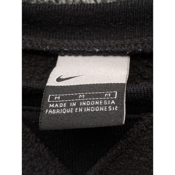 VTG 90s Y2K Nike Sweatshirt M Black Gray Terry Crewneck Center Swoosh Silver Tag - Picture 15 of 16
